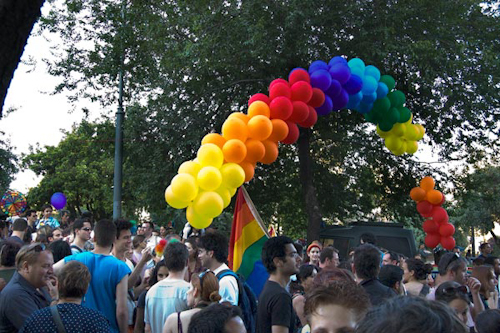 The rainbow banner